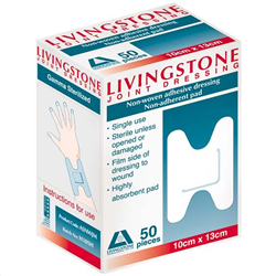 Livingstone Adhesive Joint Dressing, 8 x 12.5cm, Medium, "H" Shape, Non-Adherent Pad, Non-Woven, Sterile, 50 per Box